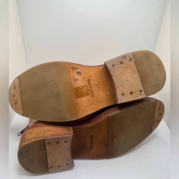 FREE PEOPLE SANTA FE Tan Leather Lace-Up Combat Boots 39 US 8.5 - Picture 14 of 16